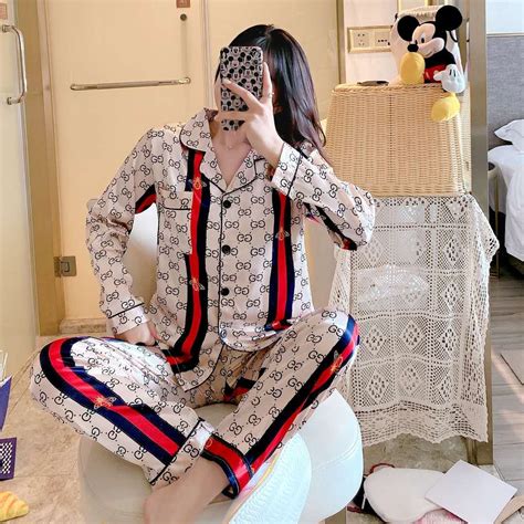 gucci silk pyjama set|Gucci pyjamas for women harrods.